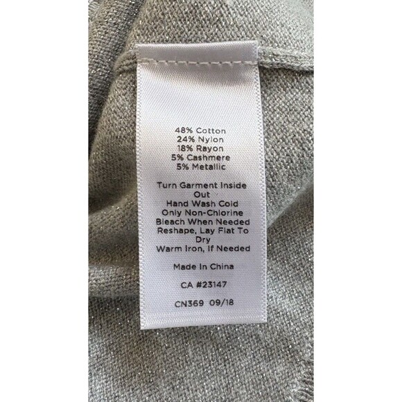 Talbots Cream and Gray Tree Pattern Cardigan - Picture 5 of 6